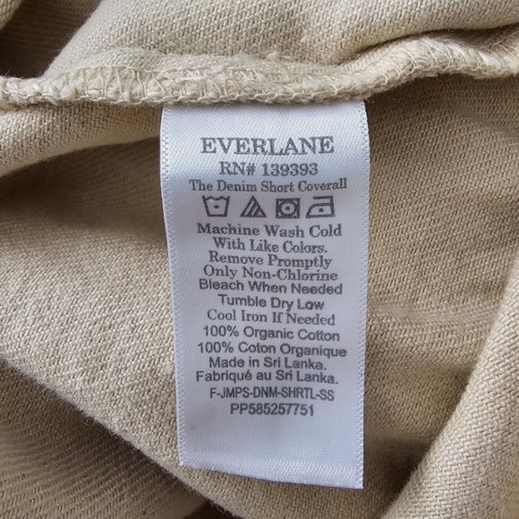 Everlane Denim Khaki Short Coverall Romper Full Zip - Picture 5 of 11